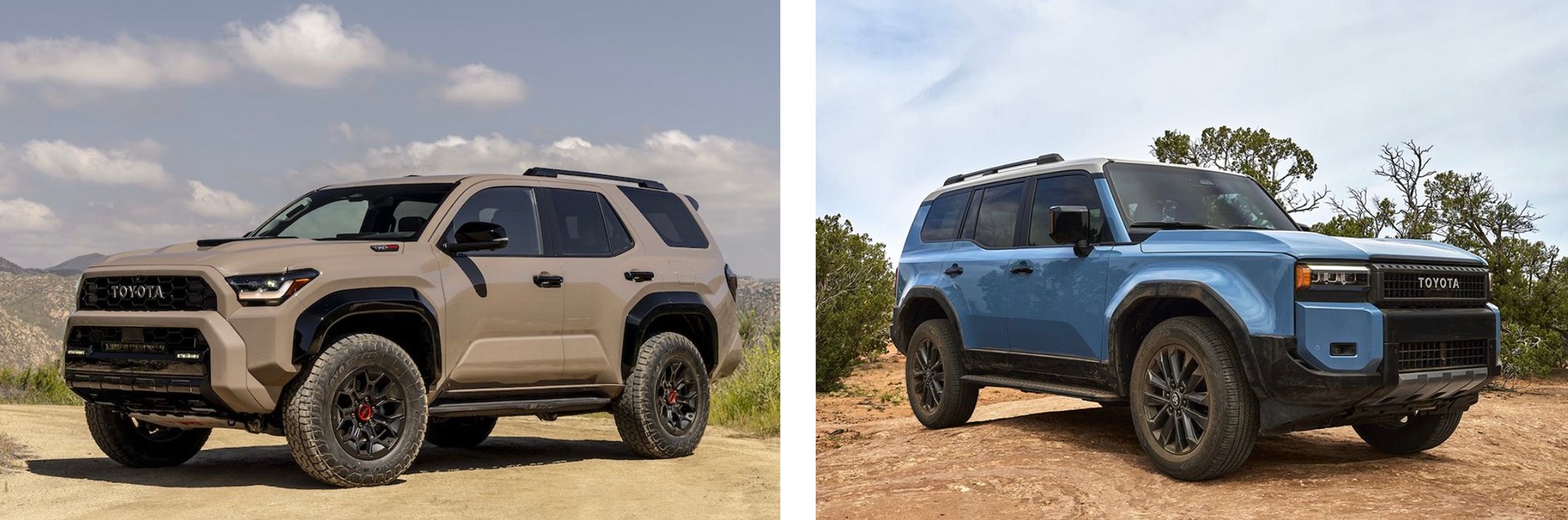 2025 Toyota 4runner Specs Comparison: 2025 4Runner vs Land Cruiser -- size / dimension, powertrain, towing, ground clearance, approach / departure / breakover angle 2025 4Runner vs. Land Cruiser side by side comparison