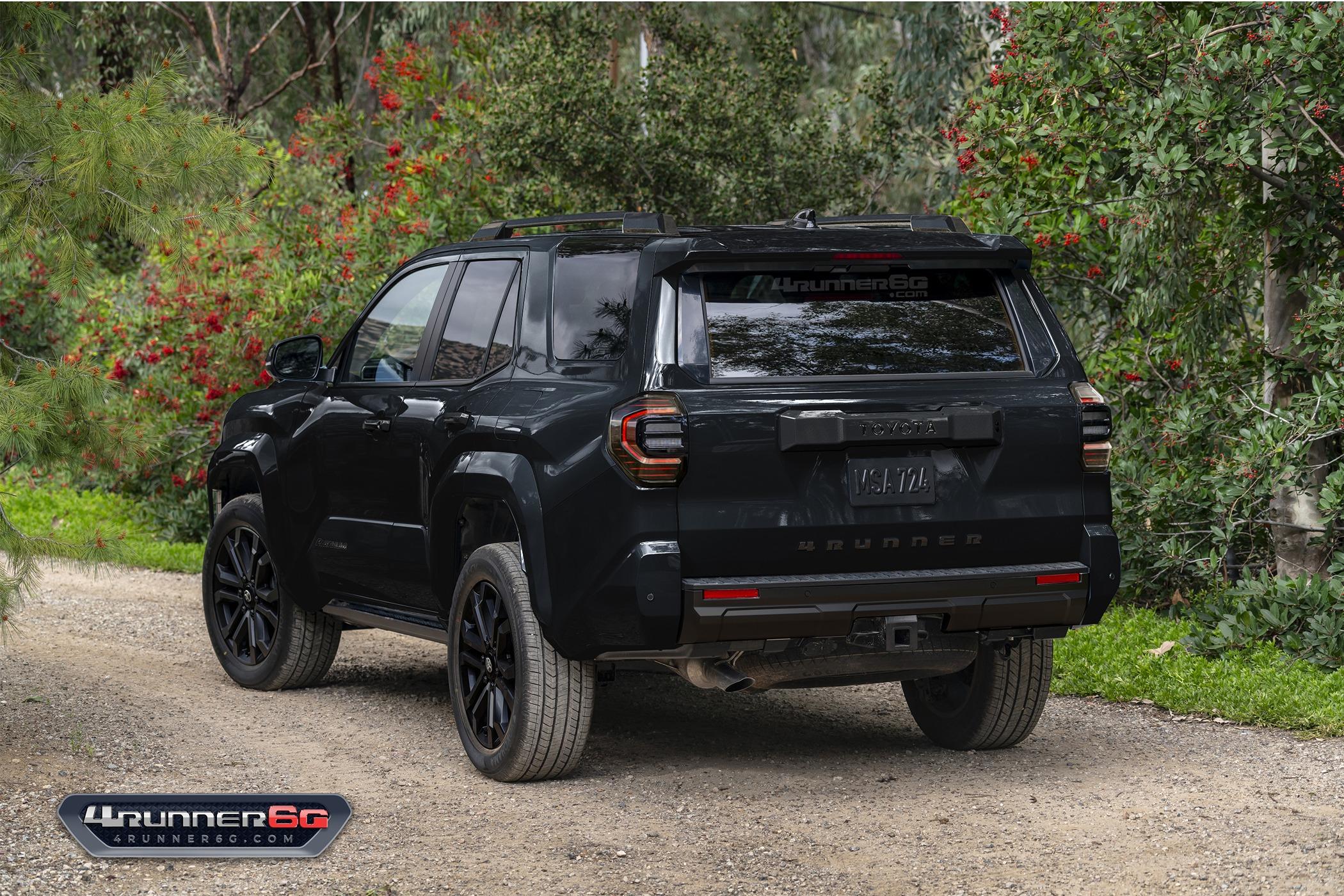 2025 Toyota 4runner Fun colors for 2025 4Runner TRD PRO, Trailhunter, Platinum Trims -- previews Platinum-Black-Onyx-Rear 