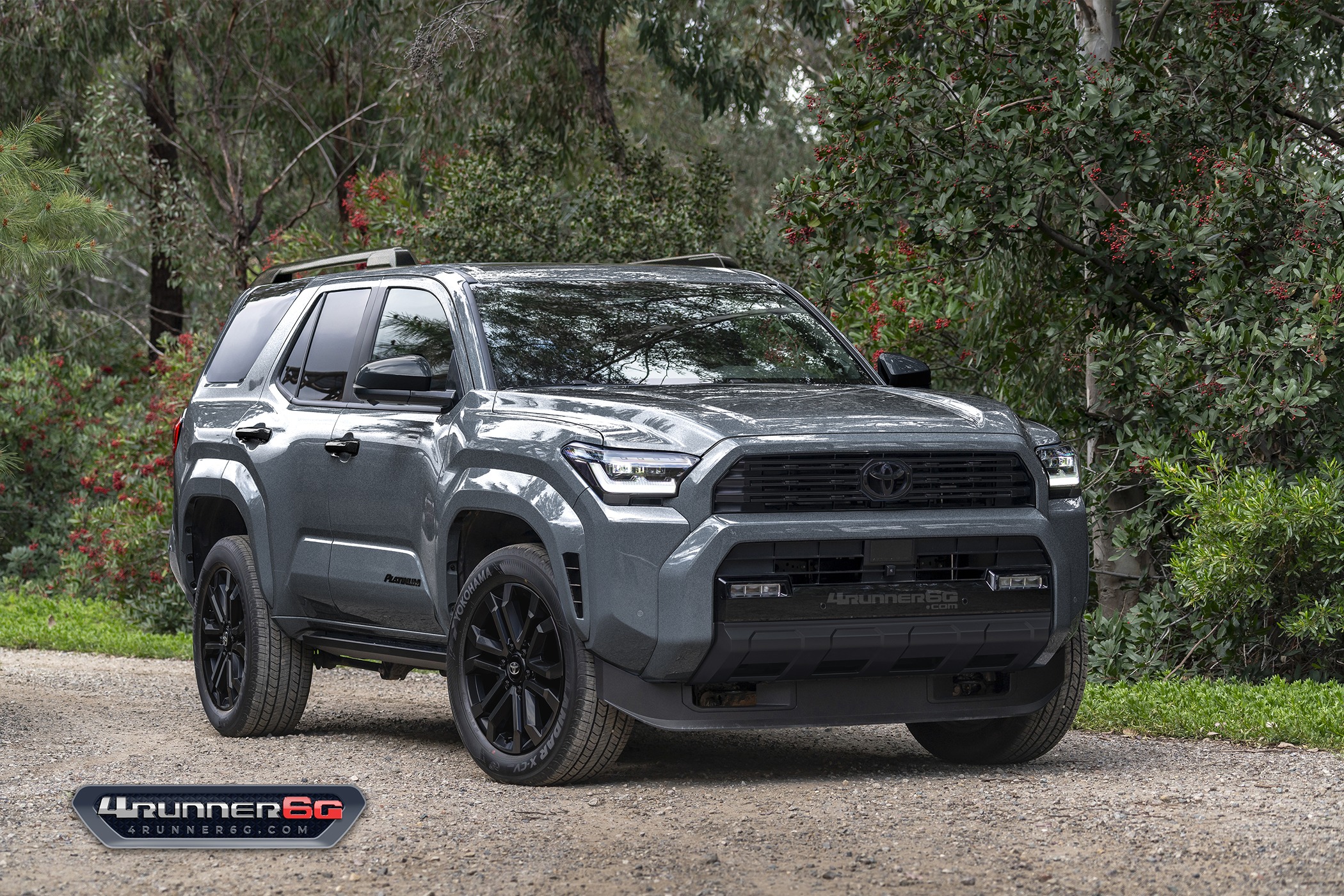 2025 Toyota 4runner Fun colors for 2025 4Runner TRD PRO, Trailhunter, Platinum Trims -- previews Platinum-Magnetic-Grey-Front