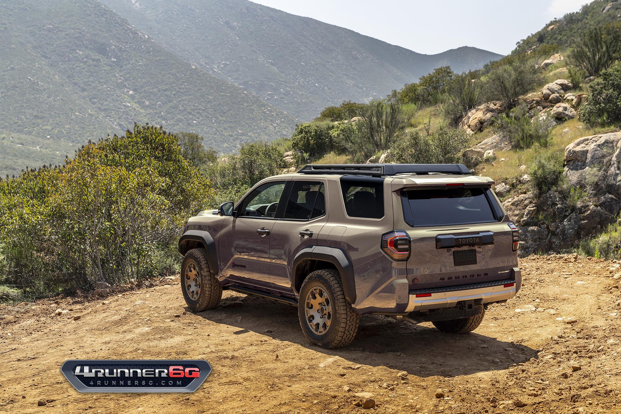 2025 Toyota 4runner Fun colors for 2025 4Runner TRD PRO, Trailhunter, Platinum Trims -- previews Trailhunter-Bronze-Oxide-Rear