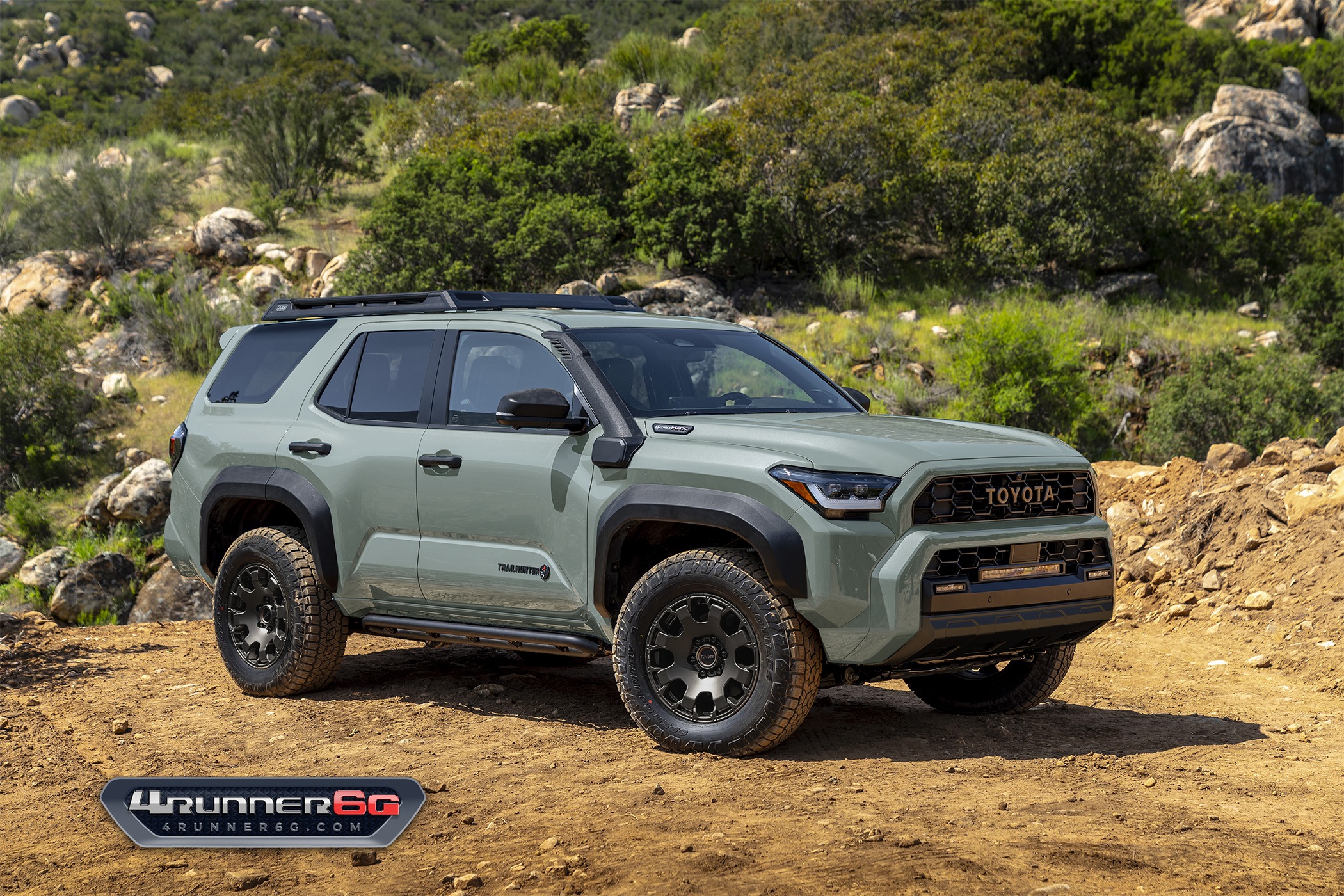 2025 Toyota 4runner Fun colors for 2025 4Runner TRD PRO, Trailhunter, Platinum Trims -- previews Trailhunter-Lunar-Rock-Front