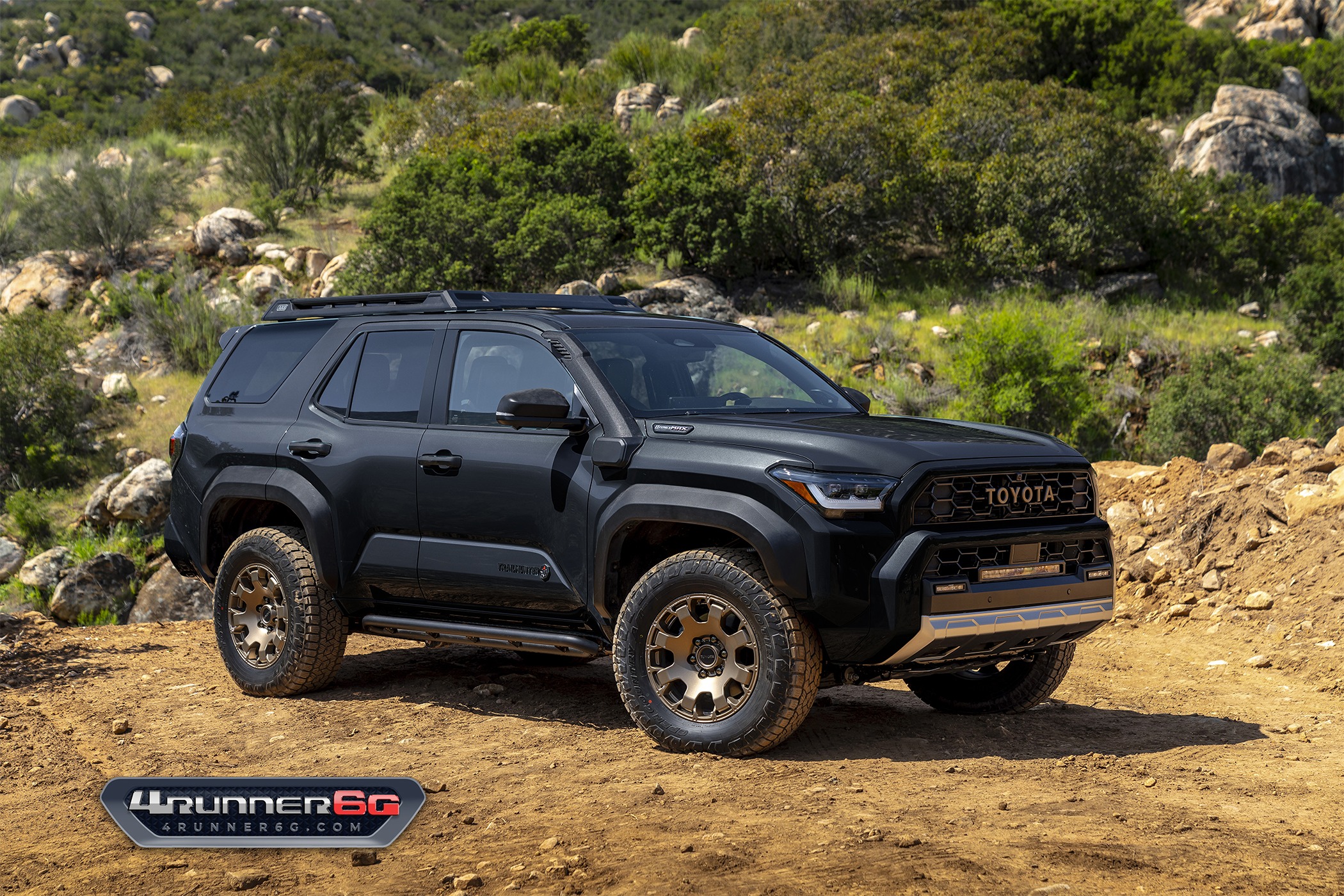 2025 Toyota 4runner Fun colors for 2025 4Runner TRD PRO, Trailhunter, Platinum Trims -- previews Trailhunter-Midnight-Black-Front