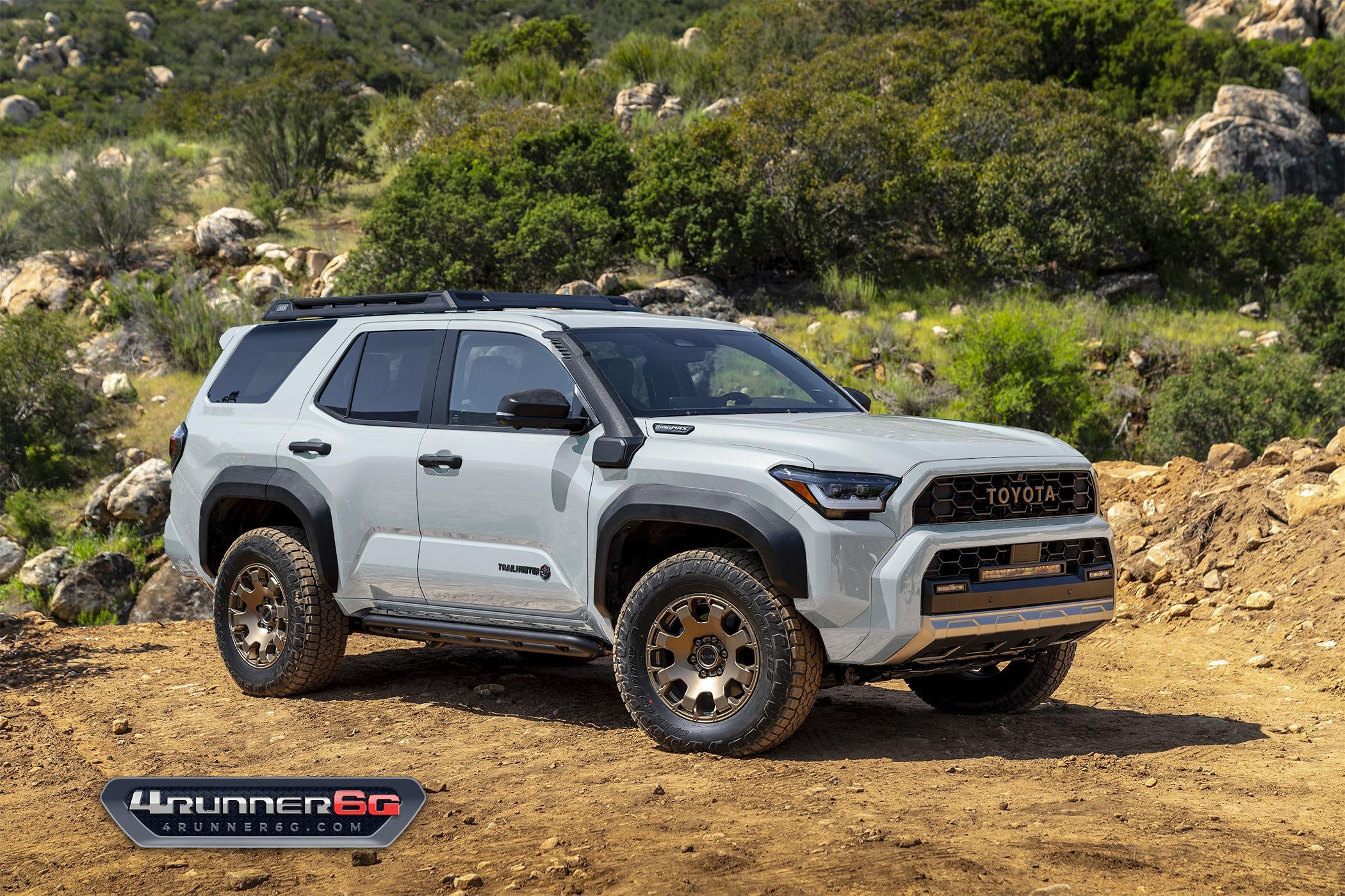 2025 Toyota 4runner Fun colors for 2025 4Runner TRD PRO, Trailhunter, Platinum Trims -- previews Trailhunter-Wind-Chill-Pearl-Front