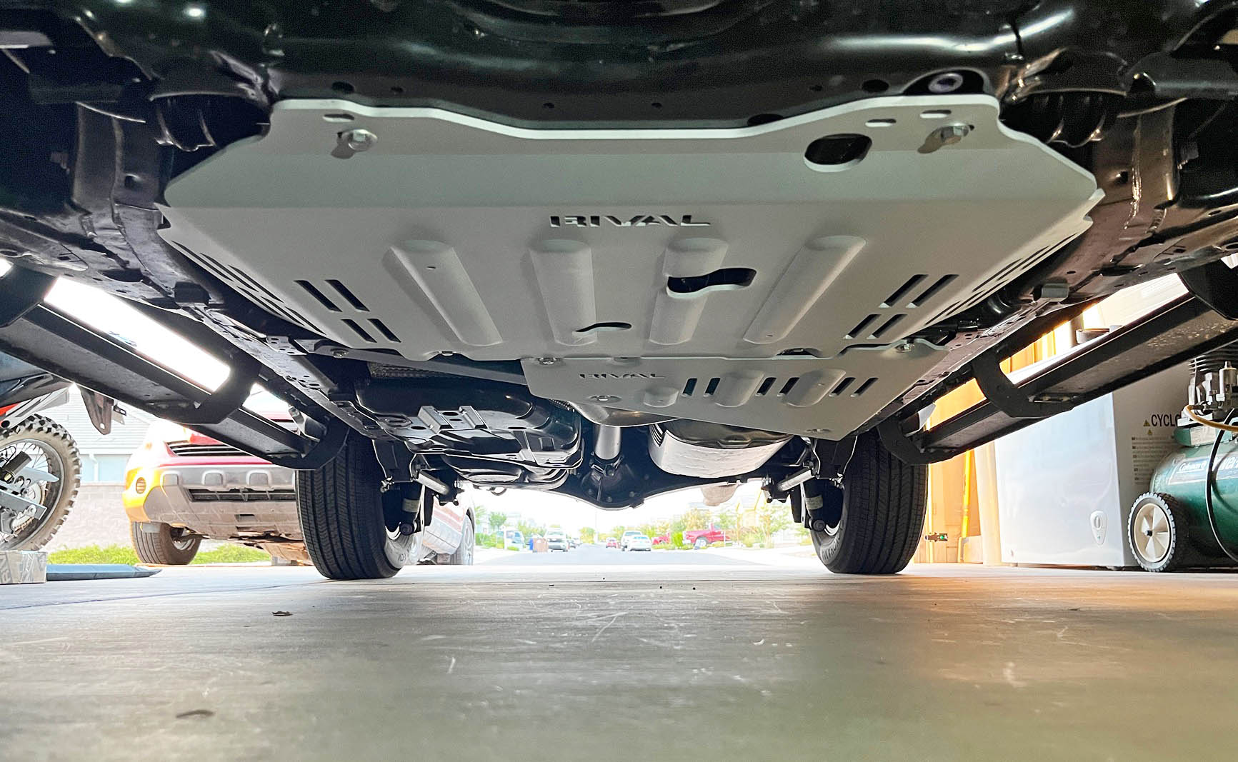 Lower control arms (LCA) skid plates, transfer case skid plate, and ...