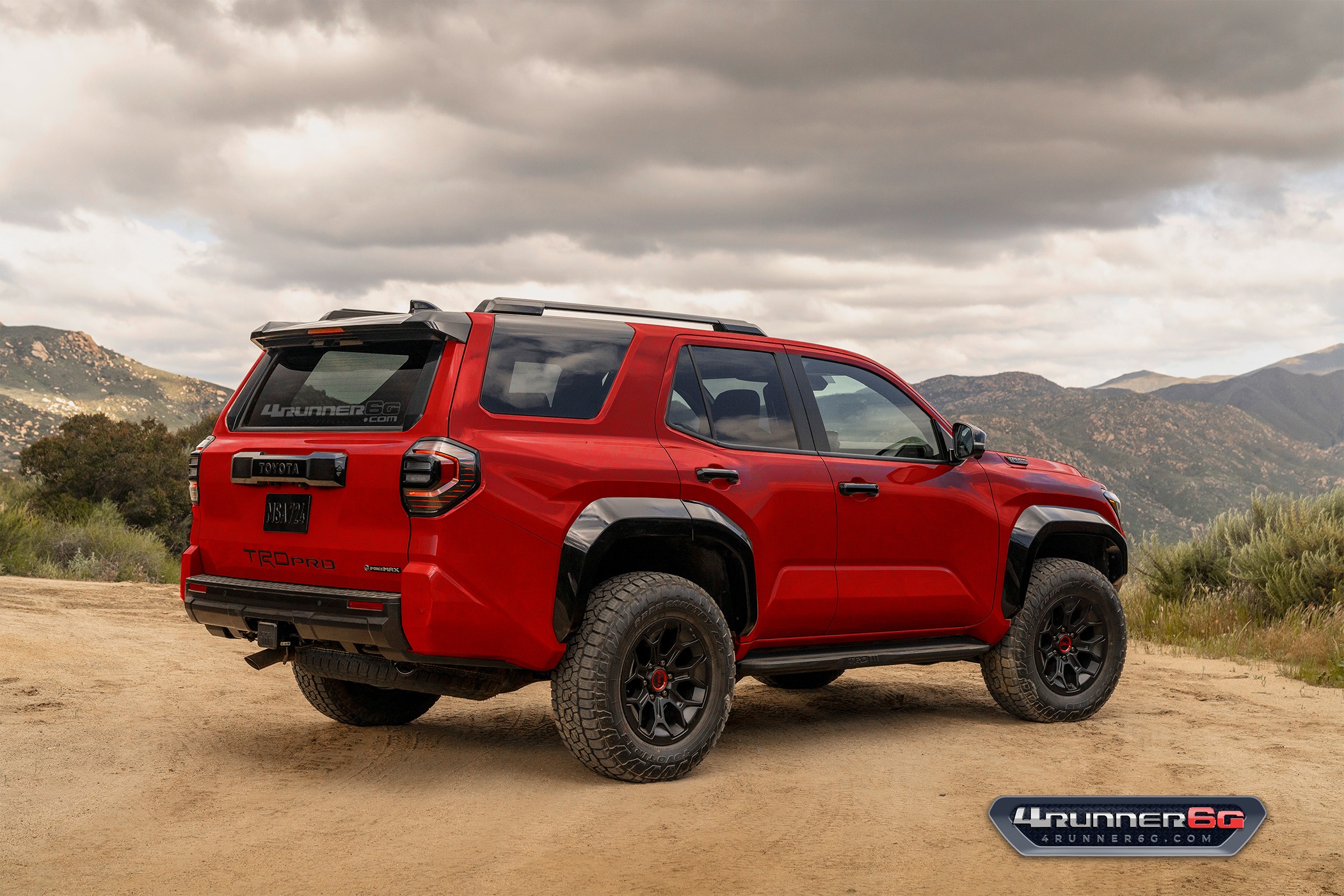 2025 Toyota 4runner Fun colors for 2025 4Runner TRD PRO, Trailhunter, Platinum Trims -- previews TRDpro-Barcelona-Red-Rear 