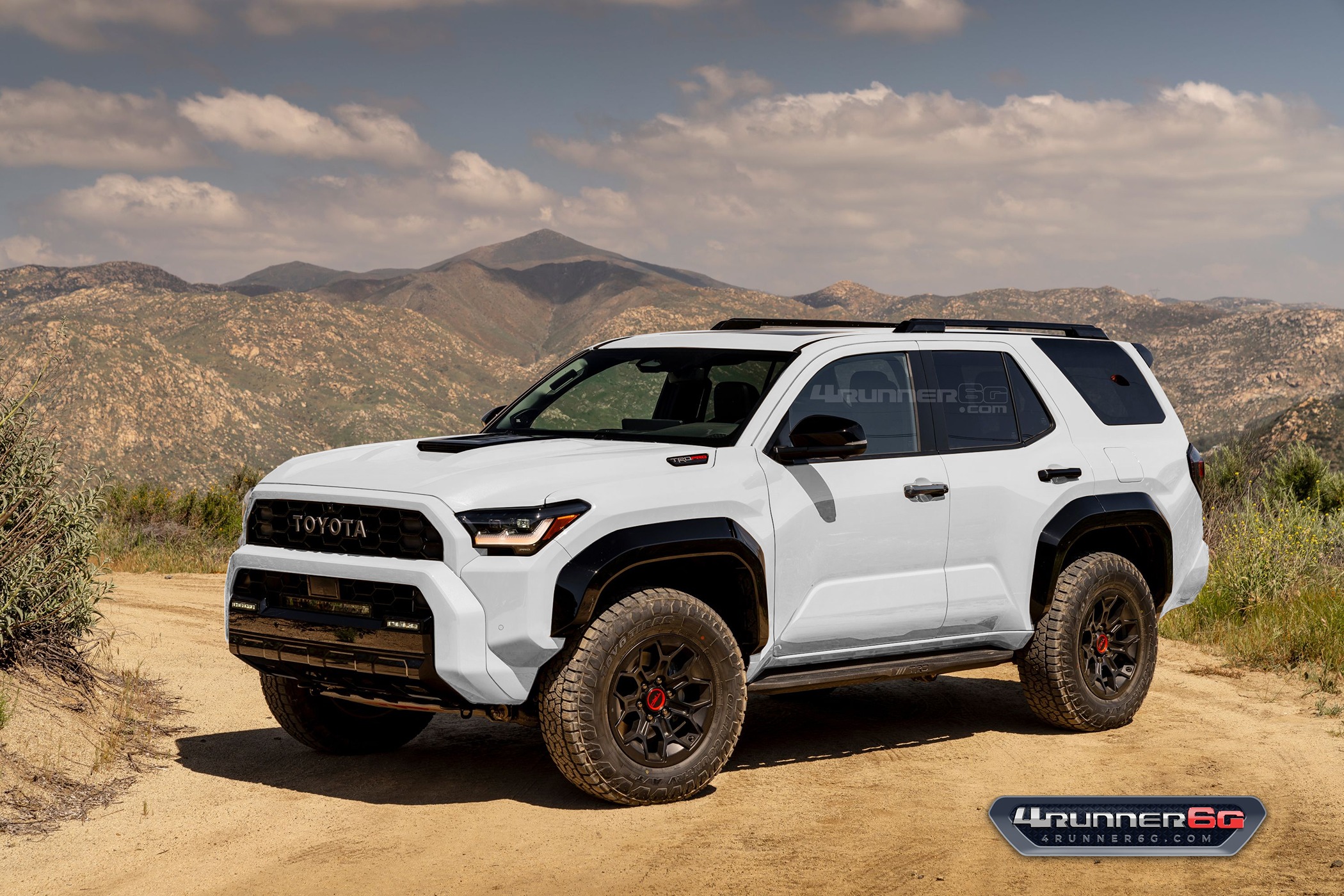 2025 Toyota 4runner Fun colors for 2025 4Runner TRD PRO, Trailhunter, Platinum Trims -- previews TRDpro-Ice-Cap-White-Front 