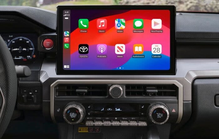 Apple CarPlay exit & docked menu bank will be on 2025 4Runner infotainment screen